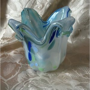 Italy Art Glass candle holder